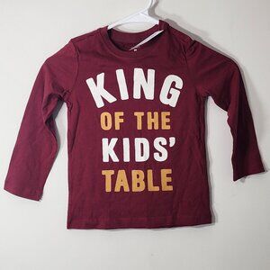 CARTER'S Boy "King Of The Kid's Table" Long Sleeve Tee 3T NWT